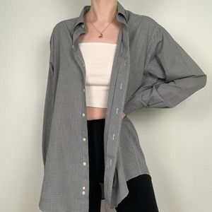 Izod Black/White Gingham Button Down Shirt